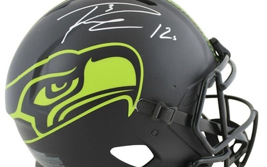Seahawks Russell Wilson "12s" Signed Eclipse Full Size Speed Proline Helmet Fan