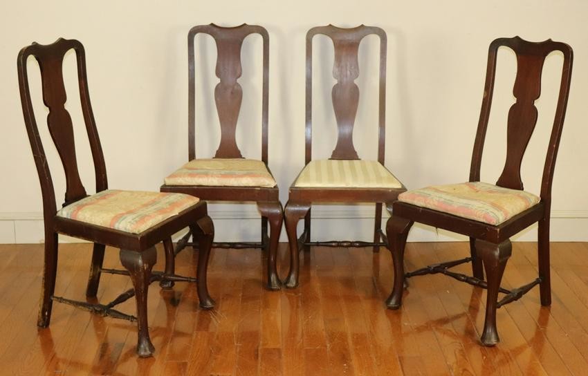 Set of Queen Anne Style Mahogany Chairs