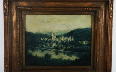 Signed Gilt Framed Oil on Board of Balmoral Castle