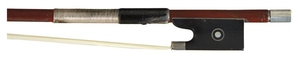 Silver-mounted Violin Bow - Unstamped, the ebony frog with parisian eye, the plain silver adjuster, weight 54.6 grams.