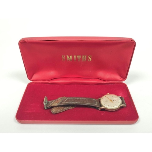 Smiths de Luxe 9ct gold watch inscribed and dated 'British R...