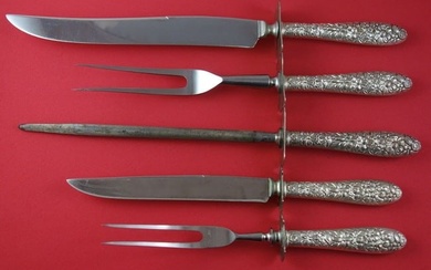 Southern Rose By Manchester Sterling Silver Roast Carving Set 5pc