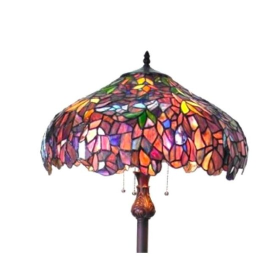 Stained Art Glass Wisteria Floor Lamp