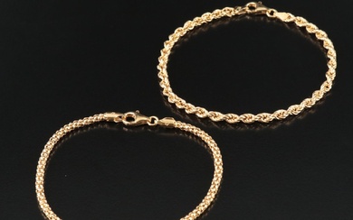 Sterling Rope and Popcorn Chain Bracelets