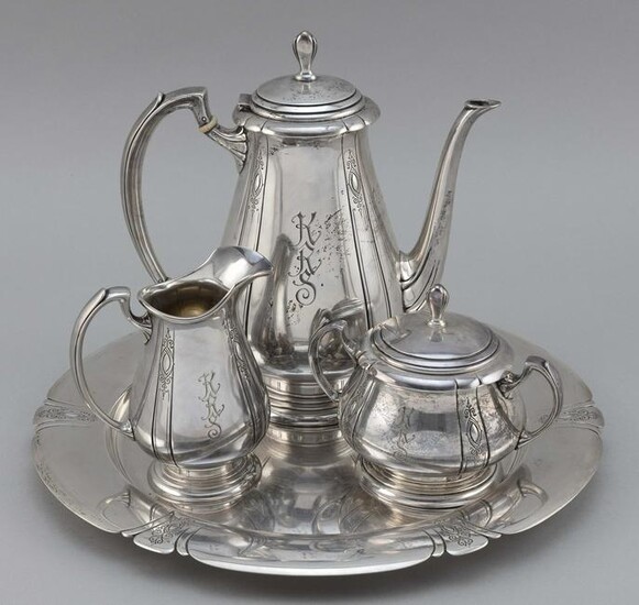 TOWLE "LADY DIANA" STERLING SILVER FOUR-PIECE TEA