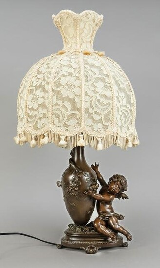 Table lamp, 20th c., bronzed m