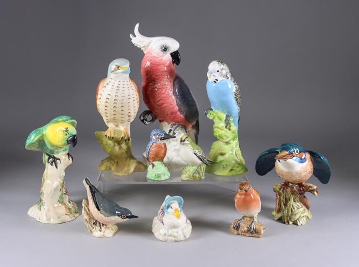 Ten Beswick Pottery Bird Models, including - cockatoo, model...