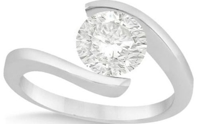 Tension Set Solitaire Diamond Engagement Ring in platinum 1.00ctw