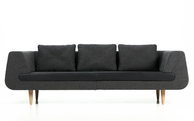 Thomas Pedersen for Stouby. Three-person sofa. model Mirage. Divina Melange / black leather