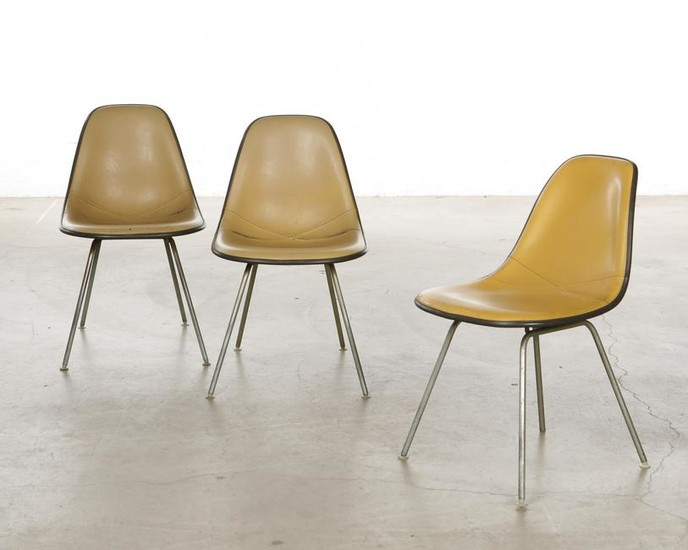 Three Eames for Herman Miller shell chairs