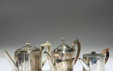 Three George III sterling silver teapots, Daniel