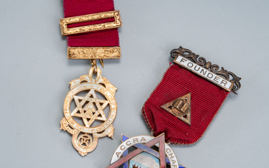 Two Masonic Silver Gilt and Enamel Medals