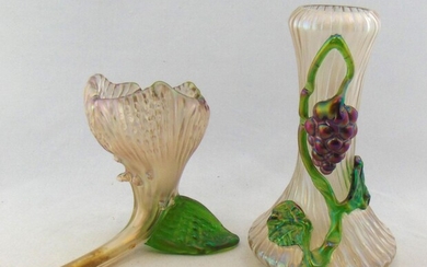 Two Verre-de-Soie Bohemian vases