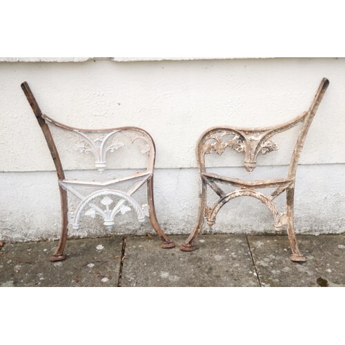 Two Victorian cast iron Garden Bench Ends. (2)...