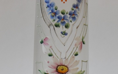 VETRO-Vaso in vetro Art Nuveau decorato con...