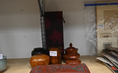 Various Decorative Boxes Including Cinnabar