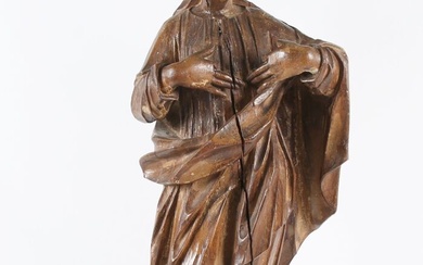 Vierge du calvaire en bois sculpté, debout... - Lot 182 - Vasari Auction