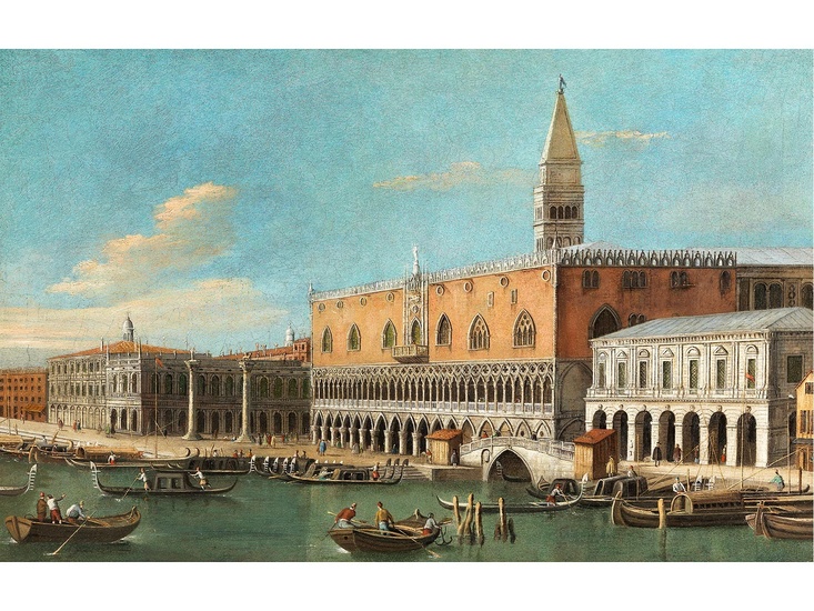 Vincenzo Chilone, 1758 Venedig – 1839, zug., BLICK AUF DEN DOGENPALAST IN VENEDIG