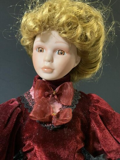 Vintage Victorian Style Porcelain Standing Doll