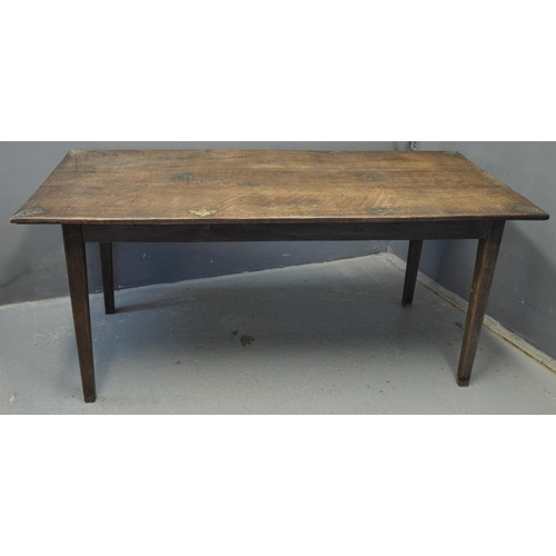 West African colonial hardwood dining table with three plank...