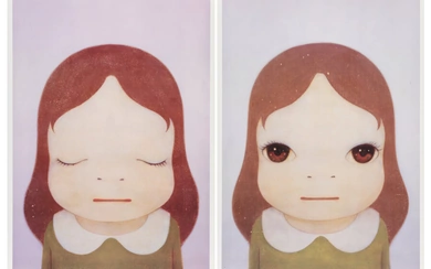 Yoshitomo Nara (b. 1959), Cosmic Girl: Eyes Open, Eyes Shut (set of 2) (2008)