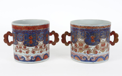 pair of 18th Cent. Chinese pots with gri