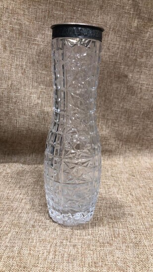 vase Crystal with silver signed Russian Soviet