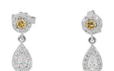 0.69 Total Carat Weight - - Earrings - 18 kt. White gold - 0.69 tw. Diamond (Natural) - Diamond