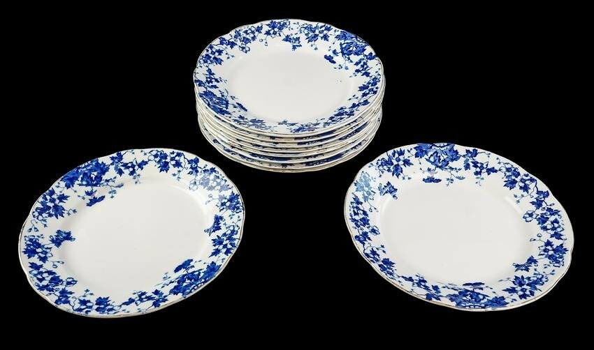 10 John Maddocks English Porcelain Dinner Plates