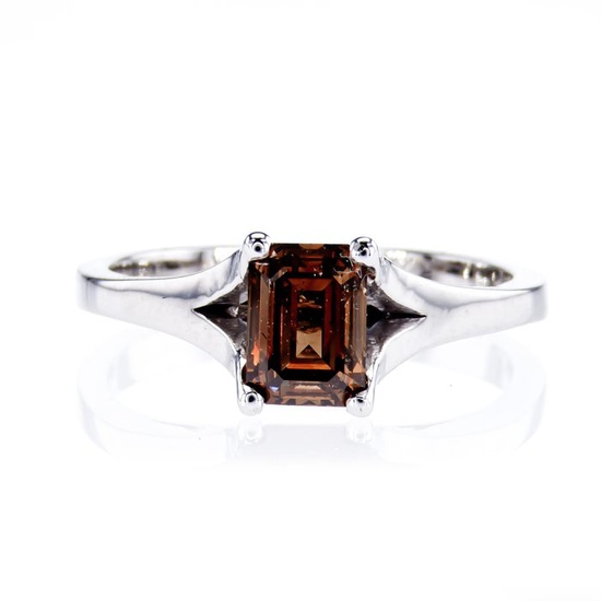 1.01 Ct Emerald Diamond Ring - 14 kt. White gold - Ring - 1.01 ct Diamond - No Reserve