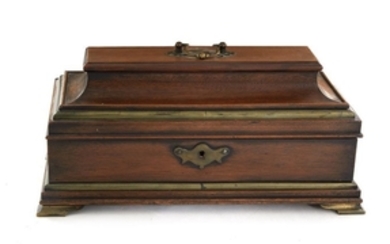 Continental brass-bound mahogany glove box
