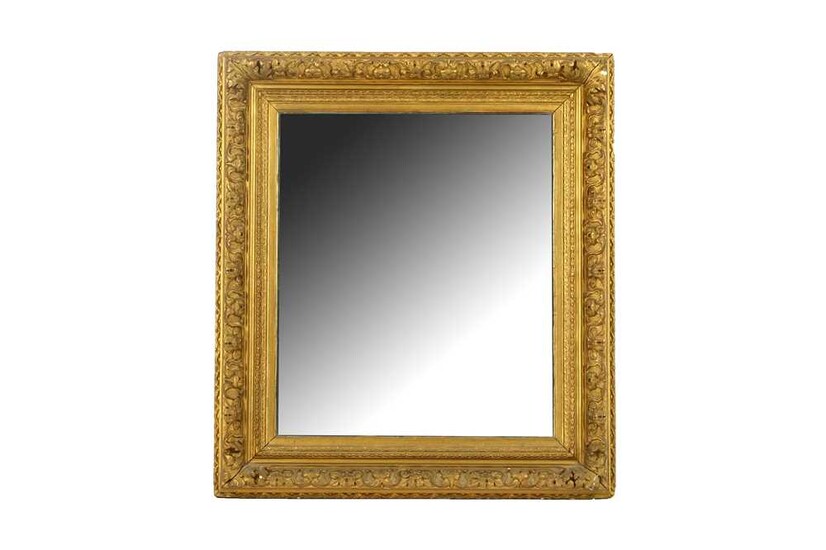 A Victorian gilt framed rectangular wall mirror, the frame...