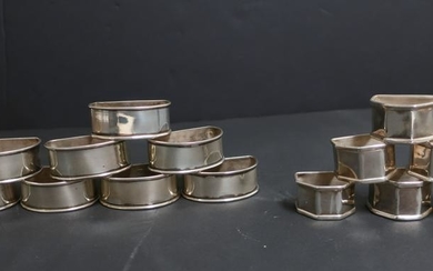 14 Egyptian Sterling Silver Napkin Rings
