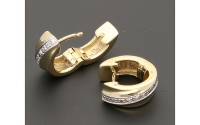 14 kt. Gold - Earrings - 0.07 ct Diamond