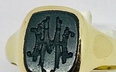 14 kt. Gold - Ring, with monogram