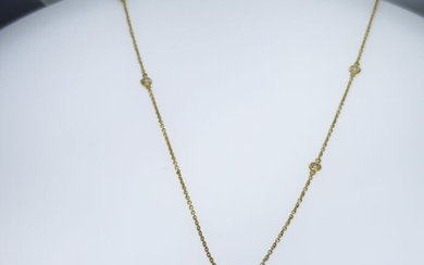 14 kt. Yellow gold - Necklace - Diamonds