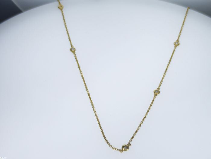 14 kt. Yellow gold - Necklace - Diamonds