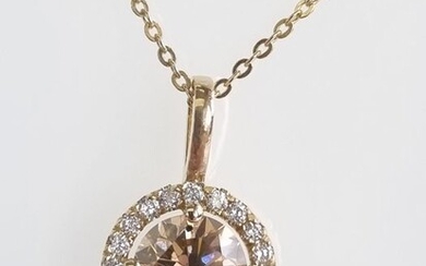 14 kt. Yellow gold - Necklace with pendant - 1.46 ct Diamond