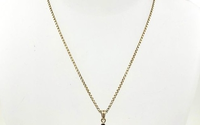 14 kt. Yellow gold - Necklace with pendant - 3.00 ct Garnet