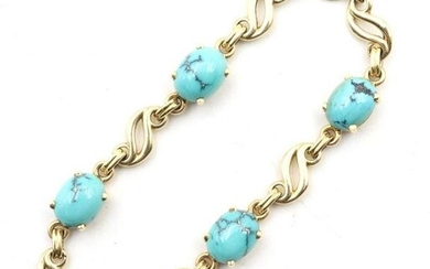 14KY Gold Turquoise Bracelet