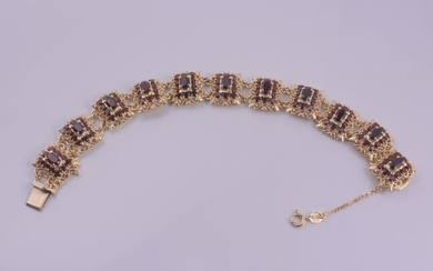 18 kt. Gold - Bracelet - 27.50 ct Garnet