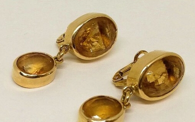 18 kt. Gold, Citrine Quartz - Wonderful earrings