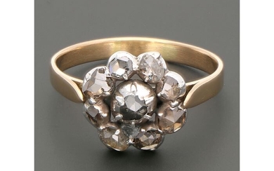 18 kt. Gold, Silver - Ring Diamond