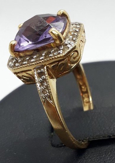 18 kt. Gold, Yellow gold - Ring Amethyst