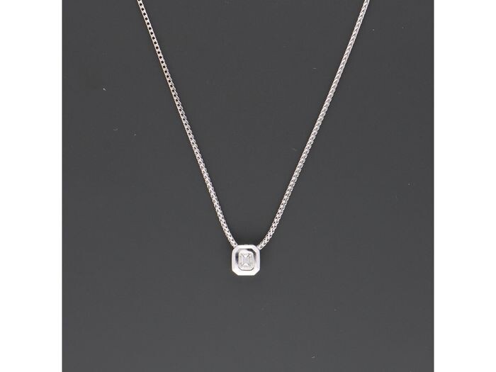 18 kt. White gold - Necklace with pendant - 0.35 ct Diamond