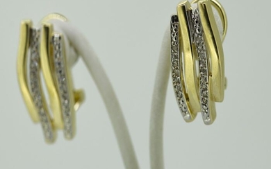 18 kt. Yellow gold - Earrings - 0.32 ct Diamond