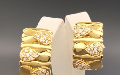 18 kt. Yellow gold - Earrings - 1.26 ct Diamond