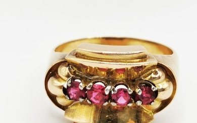 18 kt. Yellow gold - Ring - 0.65 ct Rubies