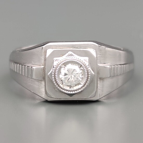18 kt.White gold - Ring - 0.18 ct Diamond