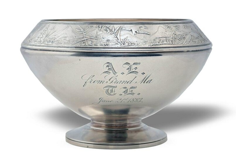 1872 Gorham Sterling Bowl, Japanese Pattern